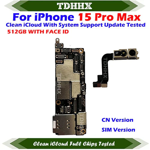 Motherboard Support iOS Update For iPhone 15 Pro Max / 15Pro Clean iCloud Logic Board Full Chips Working China Version Dual Sim