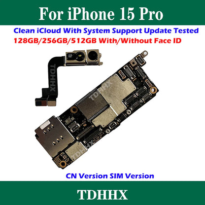 Clean iCloud Logic Board For iPhone 15 Pro Motherboard Dual SIM CN Version Mainboard Full Chips Support IOS Update