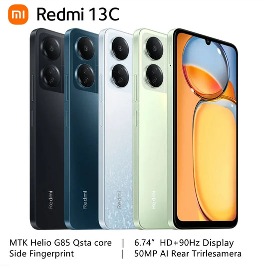 Xiaomi Redmi 13C Global Version 128GB 8GB 256GB MTK Helio G85 MIUI 14 Side Fingerprint 50MP Camera 5000mAh 90Hz 6.74" Redmi13C