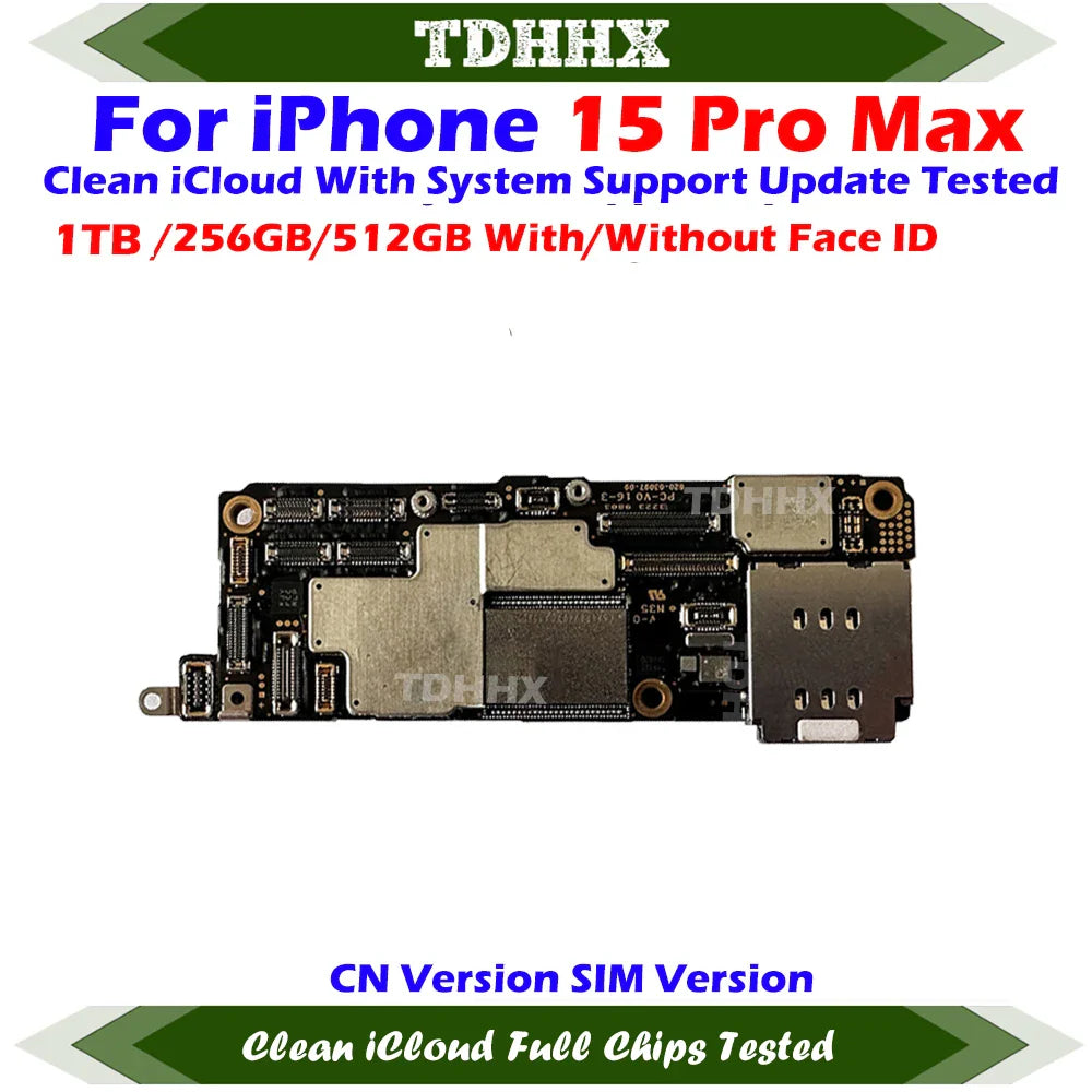 Motherboard Support iOS Update For iPhone 15 Pro Max / 15Pro Clean iCloud Logic Board Full Chips Working China Version Dual Sim